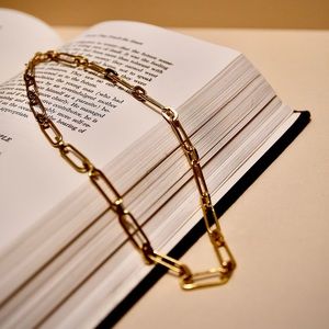 Gold Adjustable Paperclip Necklace